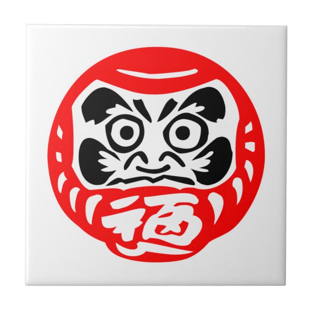 Daruma-Puppe Fliese (Vorderseite)
