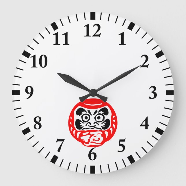 Daruma-Puppe Große Wanduhr (Vorderseite)