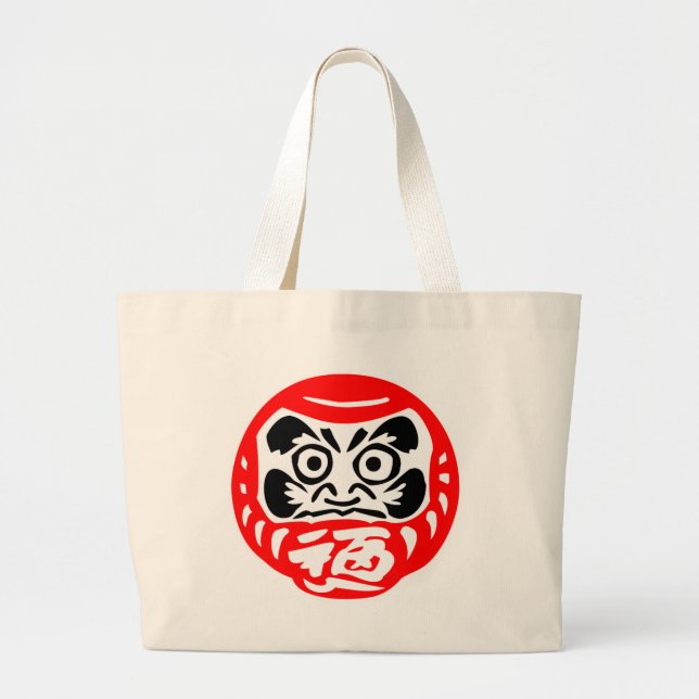 Daruma-Puppe Jumbo Stoffbeutel (Vorne)