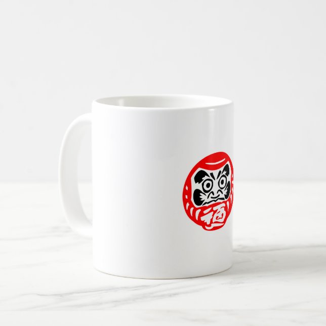 Daruma-Puppe Kaffeetasse (Vorderseite Links)