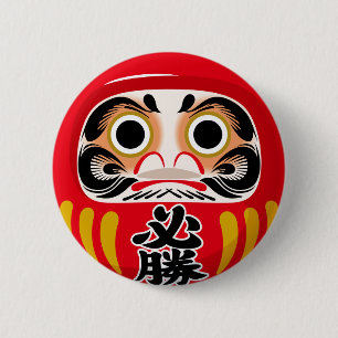 Daruma-Puppe (traditioneller japanischer Glücksbri Button