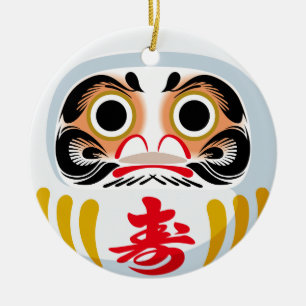 Daruma-Puppe (traditioneller japanischer Glücksbri Keramik Ornament