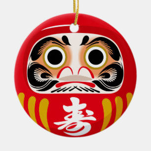 Daruma-Puppe (traditioneller japanischer Glücksbri Keramik Ornament