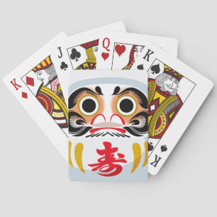 Daruma-Puppe (traditioneller japanischer Glücksbri Spielkarten