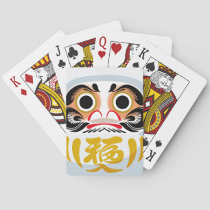 Daruma-Puppe (traditioneller japanischer Glücksbri Spielkarten
