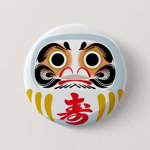 Daruma-Puppe (traditioneller japanischer viel Glüc Button