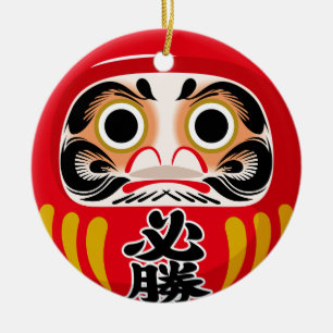 Daruma-Puppe (traditioneller japanischer viel Glüc Keramik Ornament