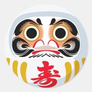Daruma-Puppe (traditioneller japanischer viel Glüc Runder Aufkleber