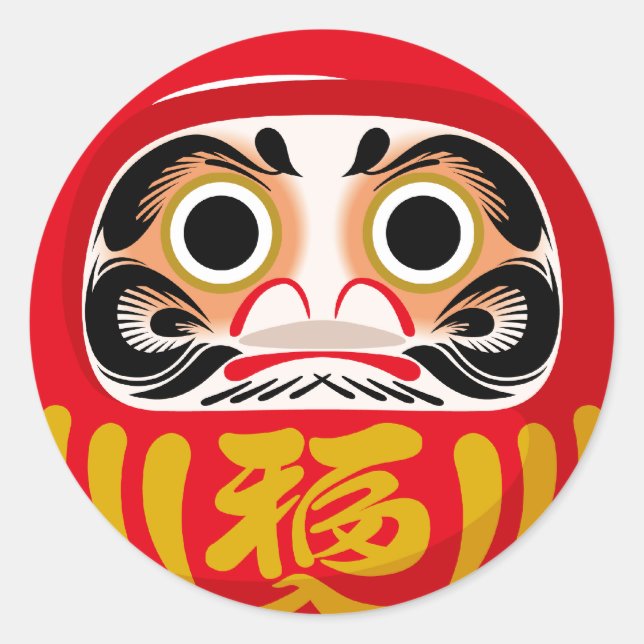 Daruma-Puppe (traditioneller japanischer viel Glüc Runder Aufkleber (Vorderseite)