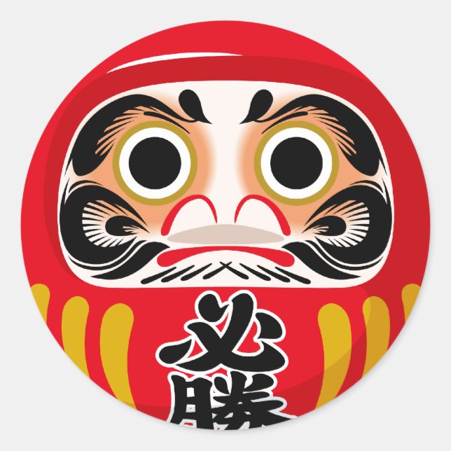 Daruma-Puppe (traditioneller japanischer viel Glüc Runder Aufkleber (Vorderseite)