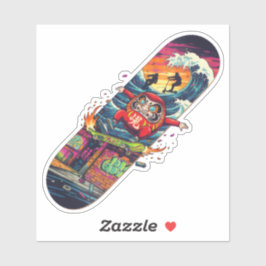 Daruma Skateboard – Japanese Ukiyo-e Street Art Aufkleber
