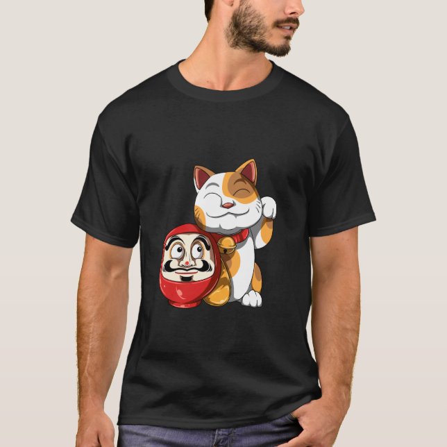 Daruma und Glückskatze T-Shirt (Vorderseite)