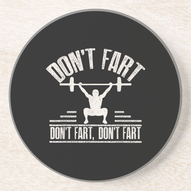 darunter Fart Funny Ness Gym Workout Weights Squat Getränkeuntersetzer (Vorne)
