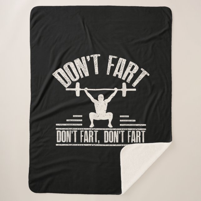 darunter Fart Funny Ness Gym Workout Weights Squat Sherpadecke (Vorderseite)