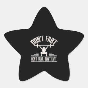 darunter Fart Funny Ness Gym Workout Weights Squat Stern-Aufkleber