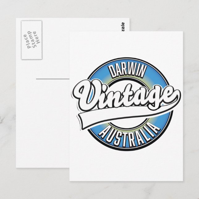 Darwin australia Vintages Logo Postkarte (Vorne/Hinten)