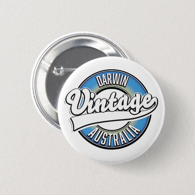 Darwin Australien Vintage-Logo Button (Vorne & Hinten)
