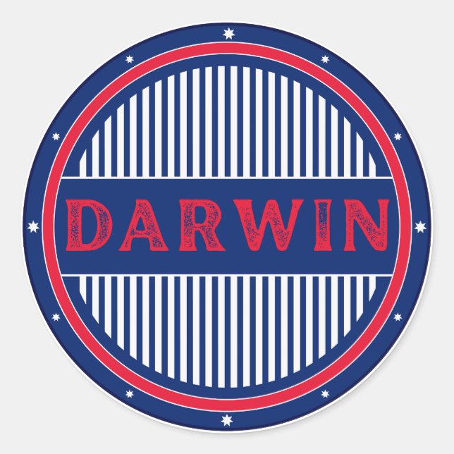 Darwin City Pride Emblem – Australian Identity Runder Aufkleber (Vorderseite)