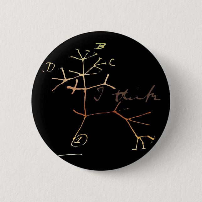 Darwin, denke ich Baum an das Leben Button (Vorderseite)