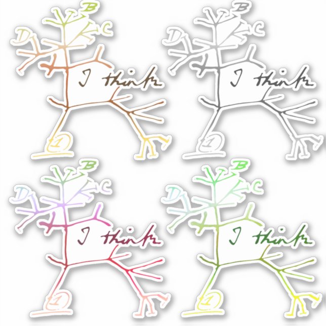 Darwin, denke ich - Baum des Lebens Aufkleber (Vorderseite)