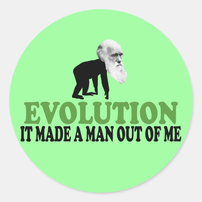 Darwin Evolution Runder Aufkleber (Vorderseite)