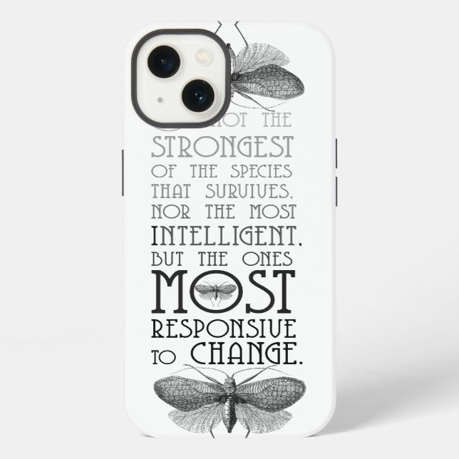 Darwin-Evolutions-Zitat iPhone Hülle (Rückseite)