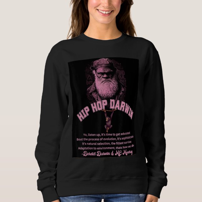 Darwin Hip Hop Rap Science Biology  Retro Graphic  Sweatshirt (Vorderseite)