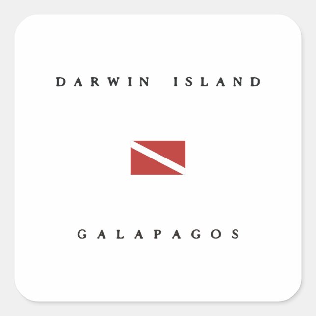 Darwin Island Galapagos Scuba Dive Flag Quadratischer Aufkleber (Vorderseite)