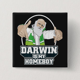 Darwin ist mein Homeboy (farbenreich) Button