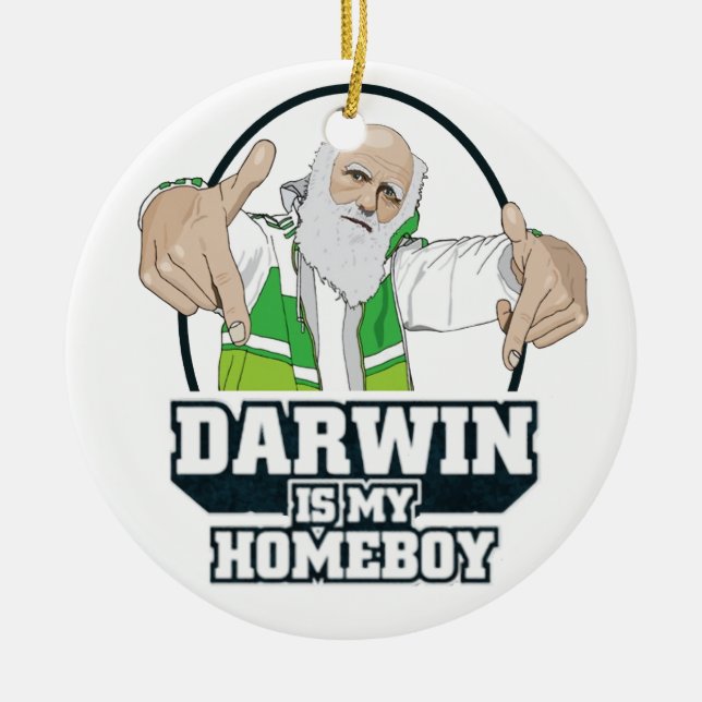 Darwin ist mein Homeboy (farbenreich) Keramik Ornament (Vorne)