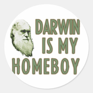 Darwin ist meine Homeboy Runder Aufkleber