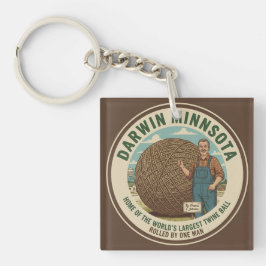 Darwin, Minnesota Twine Ball Coaster Keychain Schlüsselanhänger