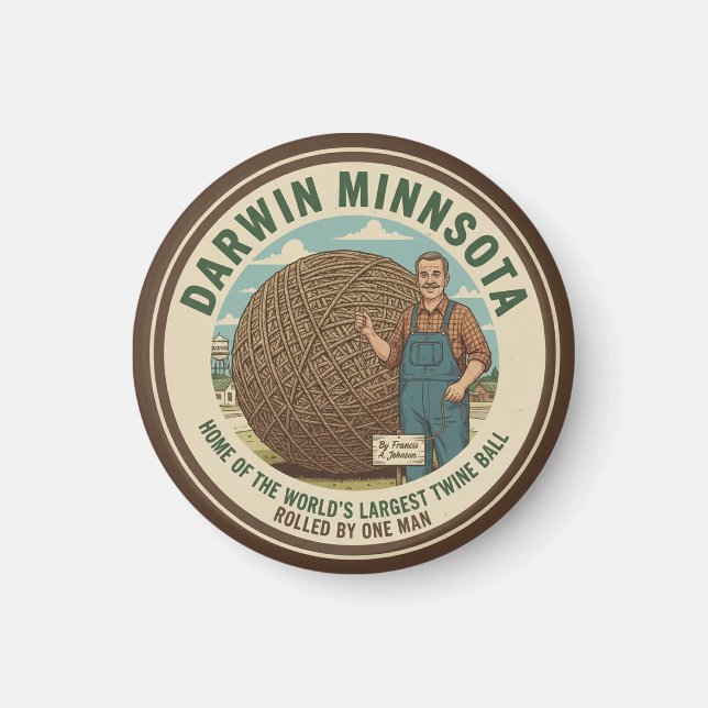 Darwin, Minnesota Twine Ball Magnet (Vorne)