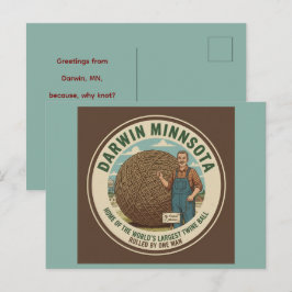 Darwin, Minnesota Twine Ball Souvenir Postcard Postkarte
