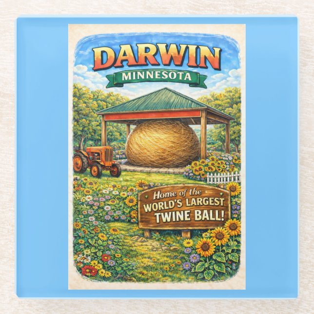 Darwin, MN Minnesota Ball of Twine Coaster Glasuntersetzer (Vorderseite)