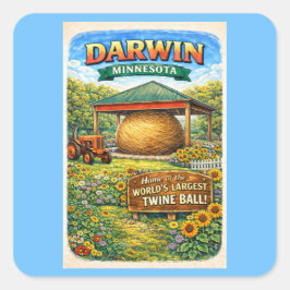 Darwin, MN Minnesota Ball of Twine Stickers