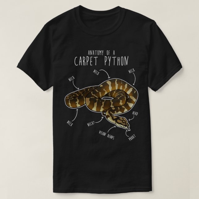 Darwin pet Python Snake Anatomie T-Shirt (Design vorne)