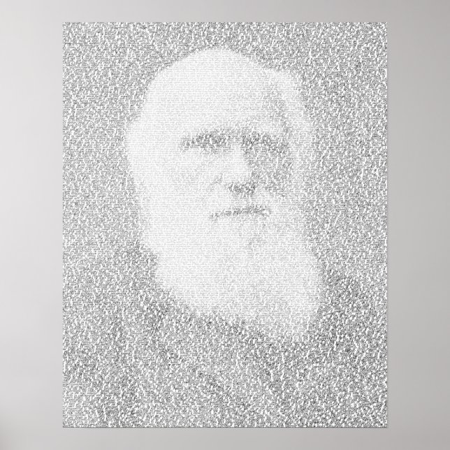 Darwin-Portrait aus dem Text "Herkunft der Arten" Poster (Vorne)