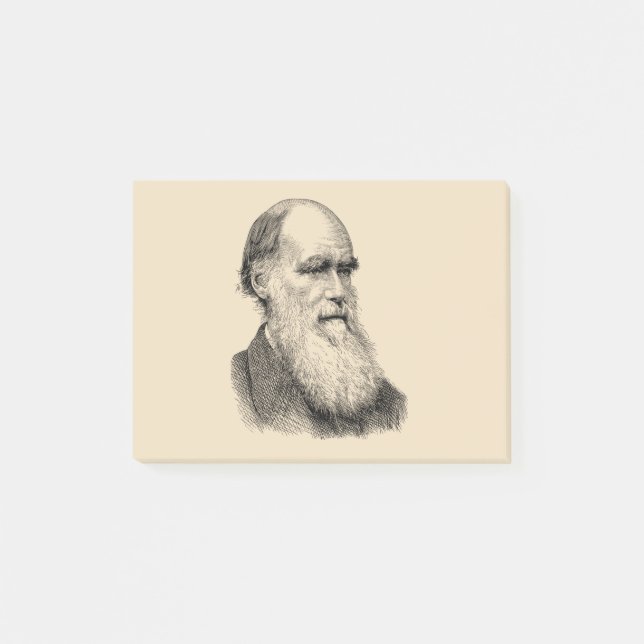 Darwin Portrait Evolution / Charles Darwin Post-it Klebezettel (Vorderseite)