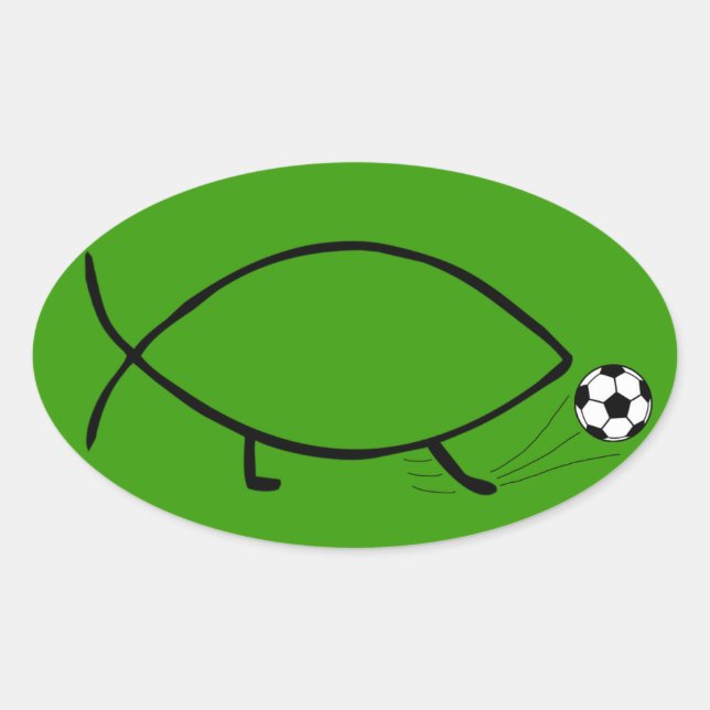 Darwin Soccer Kick Ovaler Aufkleber (Vorderseite)
