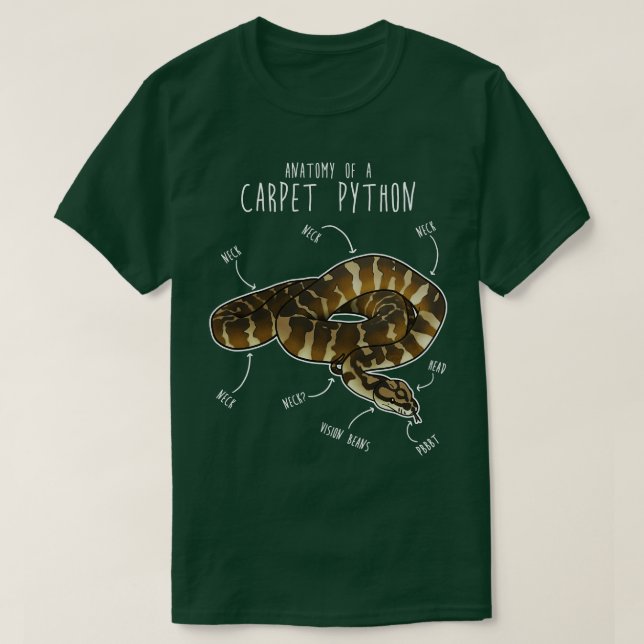 Darwin streichelte Python-Schlange Anatomie T-Shirt (Design vorne)