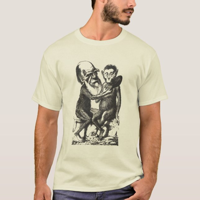 Darwin u. Affe T-Shirt (Vorderseite)