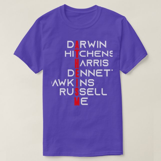 DarwinHichensHarrisDennettDawkinsRussellme T-Shirt (Design vorne)