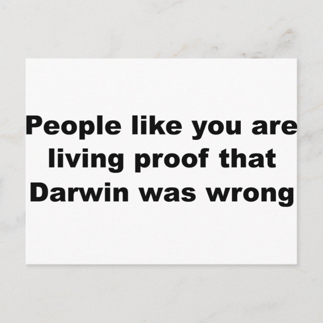 Darwinian Insult Slogan! Postkarte (Vorderseite)