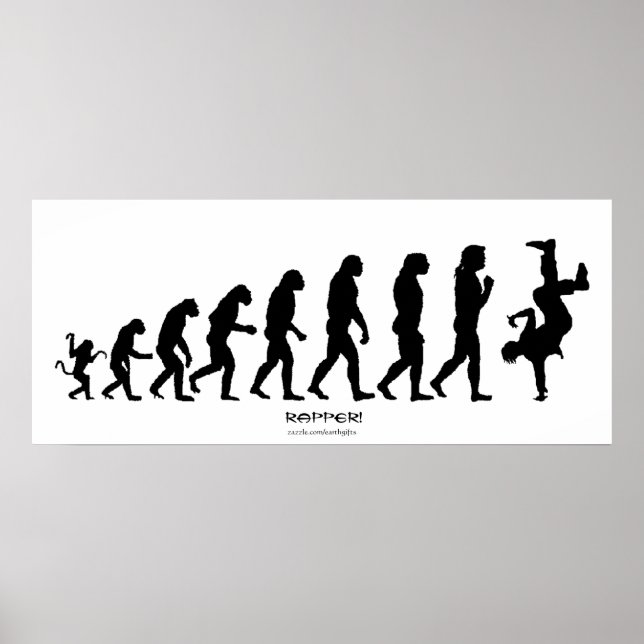 Darwinische Evolution des Rap "RAPPER" Art Poster (Vorne)