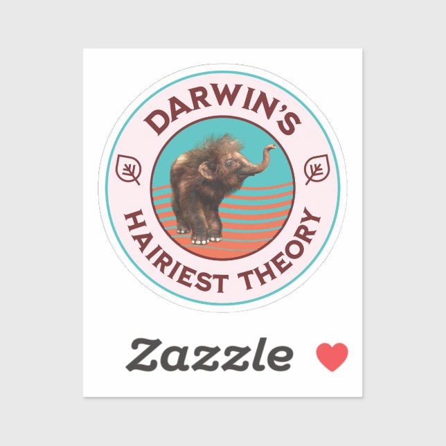Darwins hellste Theorie Niedlich Wooly Mammoth Aufkleber (Blatt)