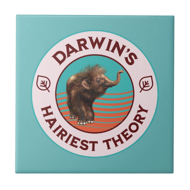 Darwins hellste Theorie Niedlich Wooly Mammoth Fliese (Vorderseite)