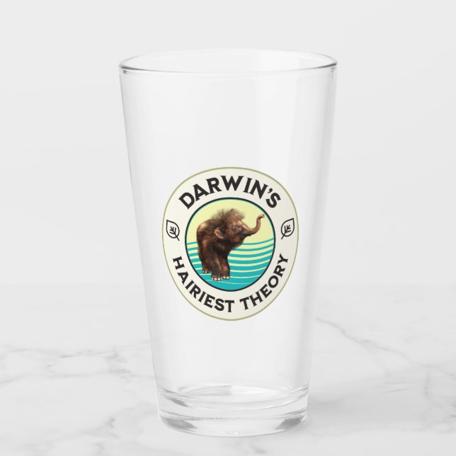 Darwins hellste Theorie Niedlich Wooly Mammoth Glas (Vorderseite)