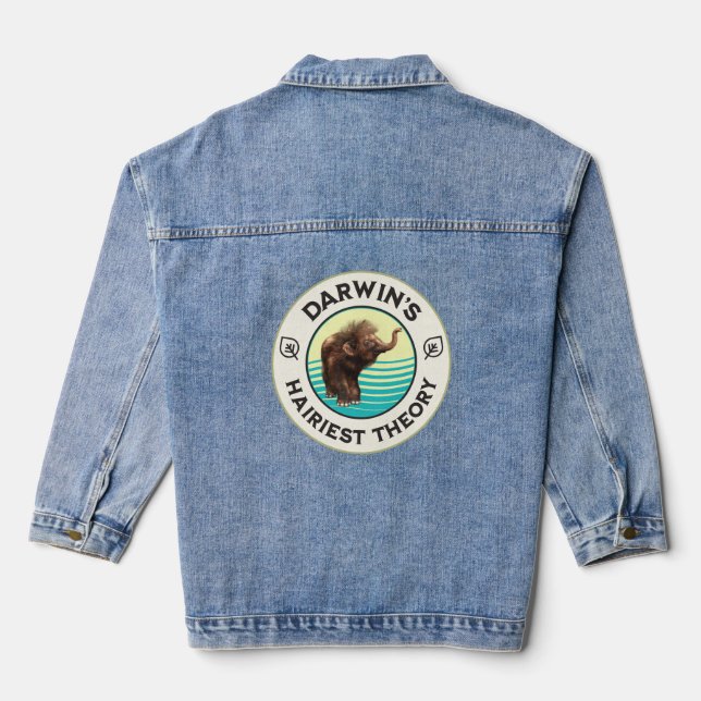 Darwins hellste Theorie Niedlich Wooly Mammoth Jeansjacke (Rückseite)