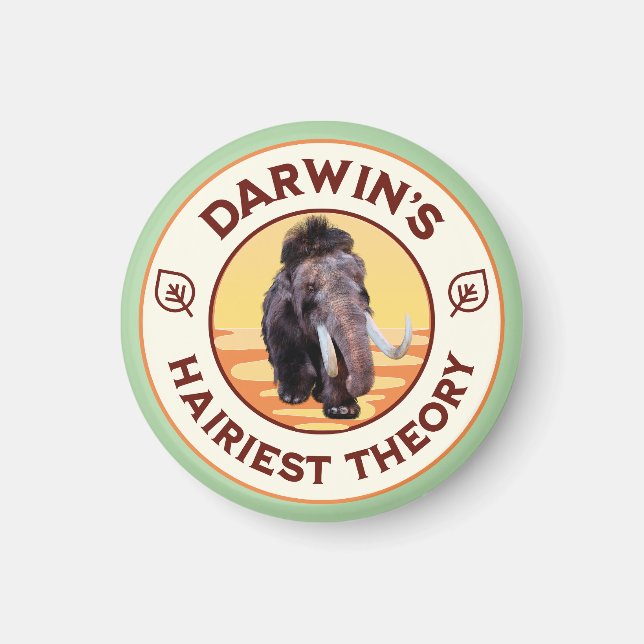 Darwins hellste Theorie Niedlich Wooly Mammoth Magnet (Vorne)